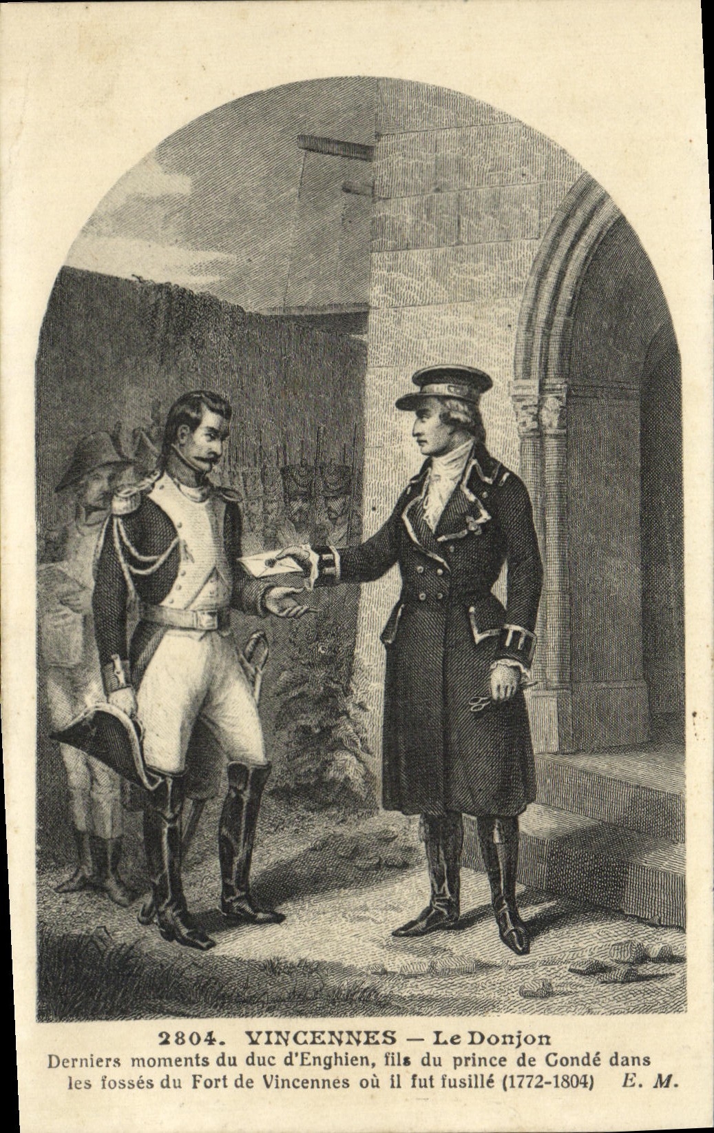 VINTAGE POSTCARD Vincennes the Keep the Last moment of the Duke of Enghien Wire of prince de Conde