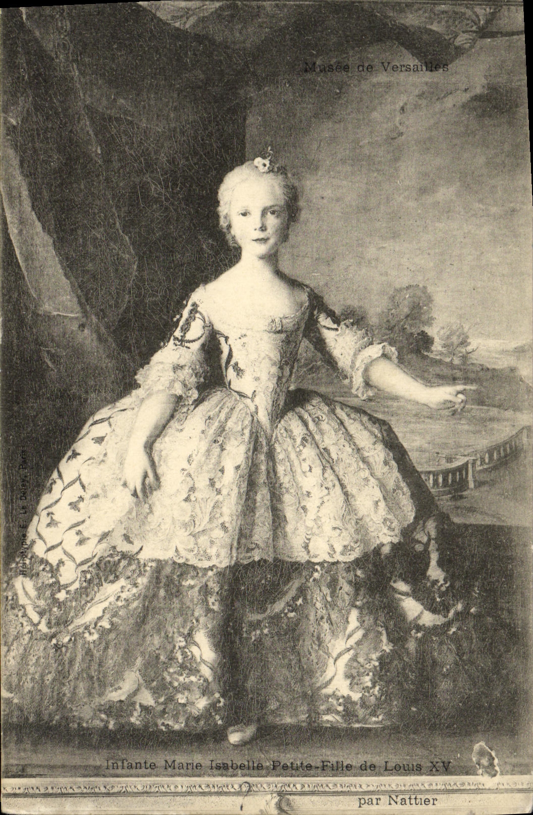 VINTAGE POSTCARD Infante Marie Isabelle little girl of Louis XV