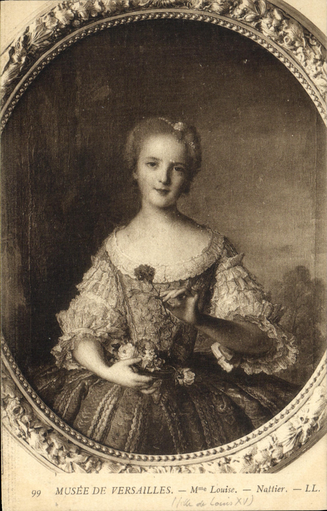 VINTAGE POSTCARD Museum of Versailles Mrs. Louise Nattier