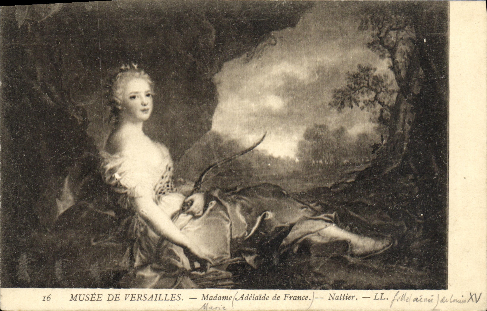 VINTAGE POSTCARD Museum of Versailles Mrs Adelaide of Nattier France