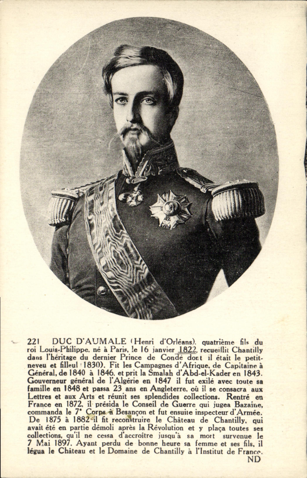 CPA Duc d'Aumale Henri d'Orleans 