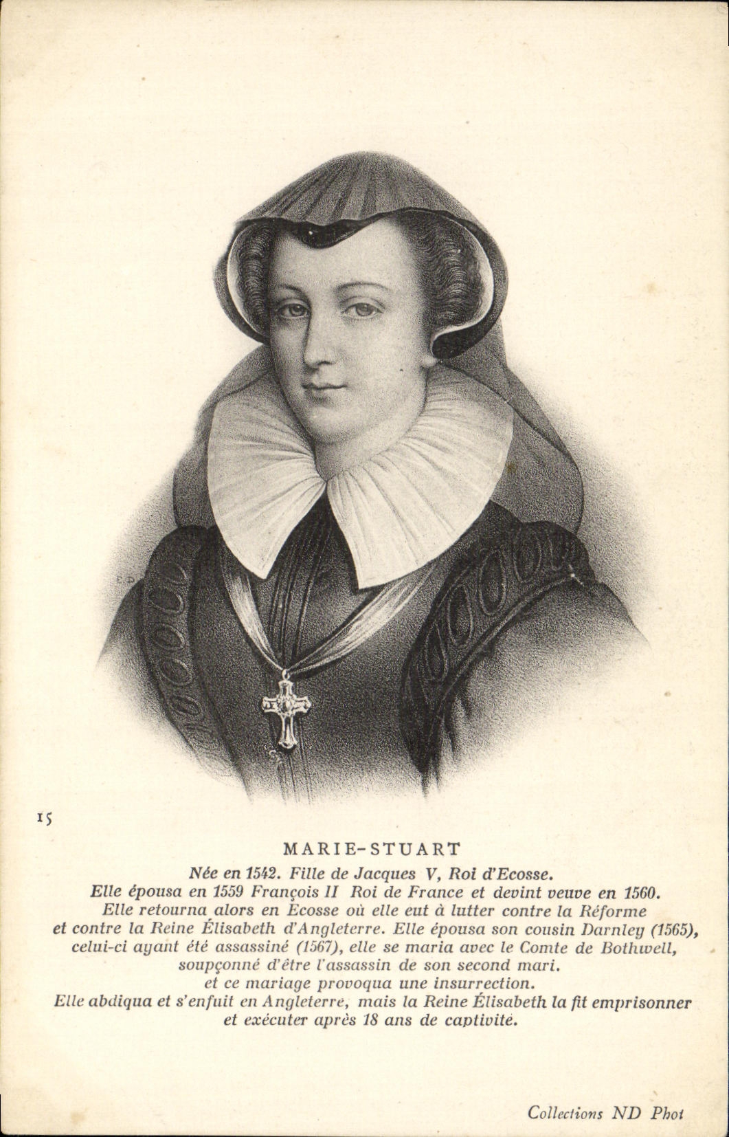 VINTAGE POSTCARD Marie Stuart Girl of Jacques V king d' Ecosse