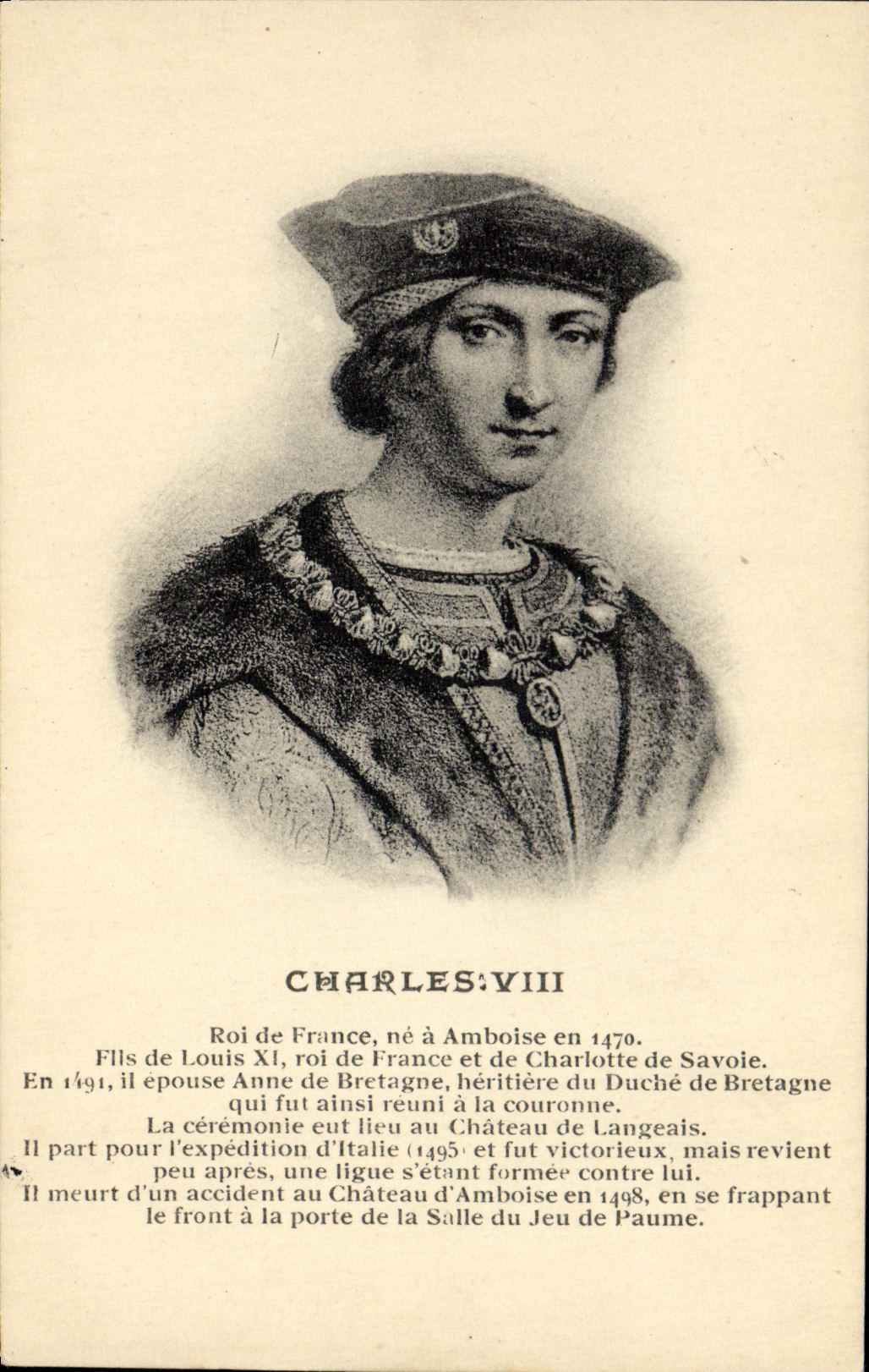 VINTAGE POSTCARD Charles VII King de France does not have Amboise