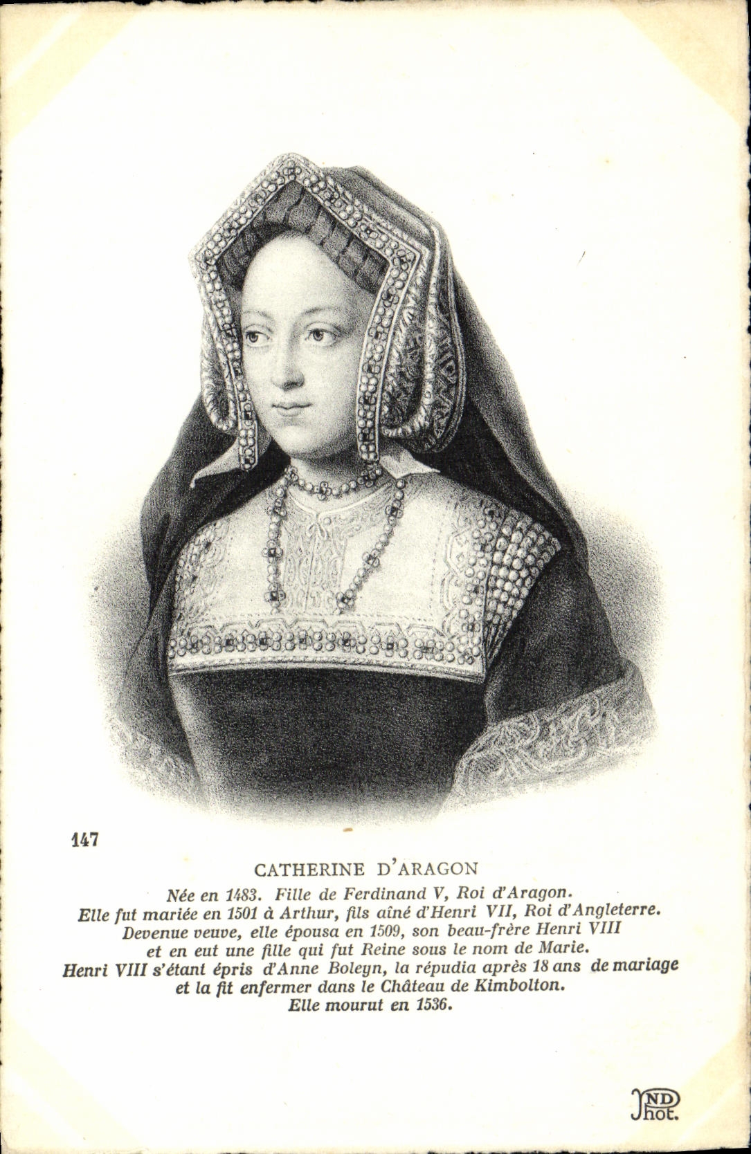CPA Catherine d'Aragon Fille de Ferdinand V