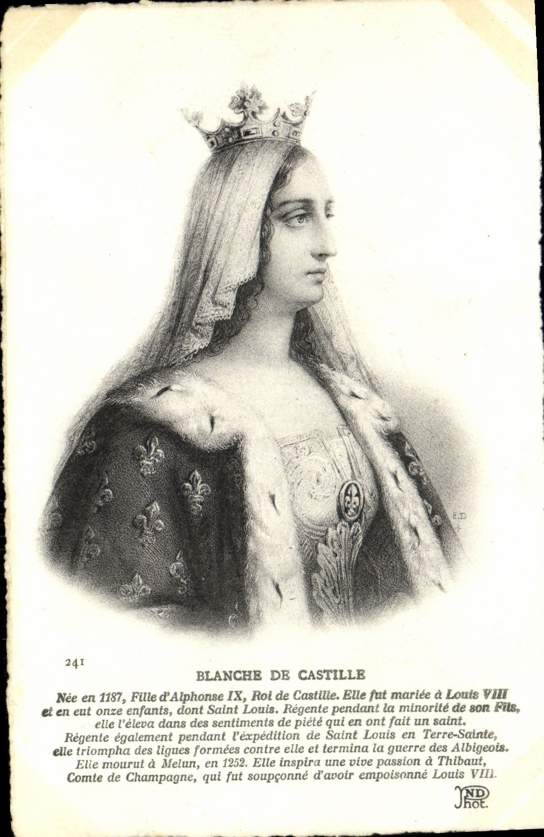 VINTAGE POSTCARD White De Castille