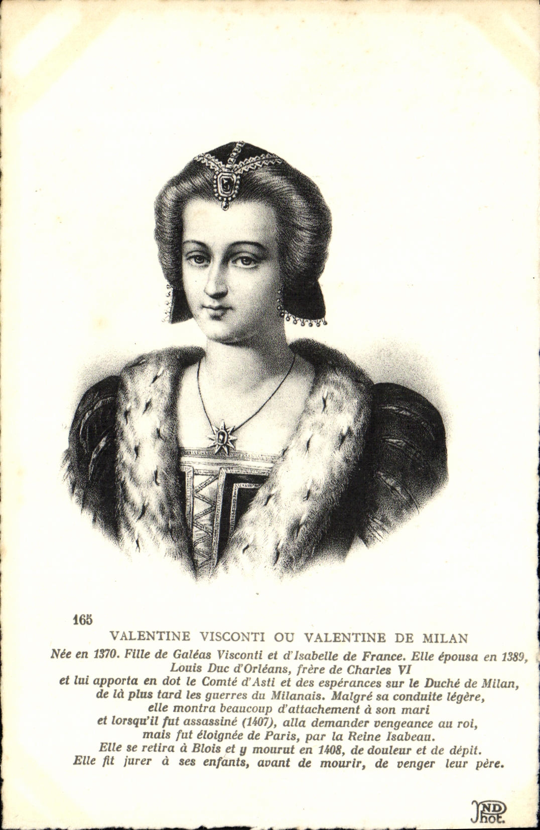 CPA Valentine Visconti Ou Valentine De Milan