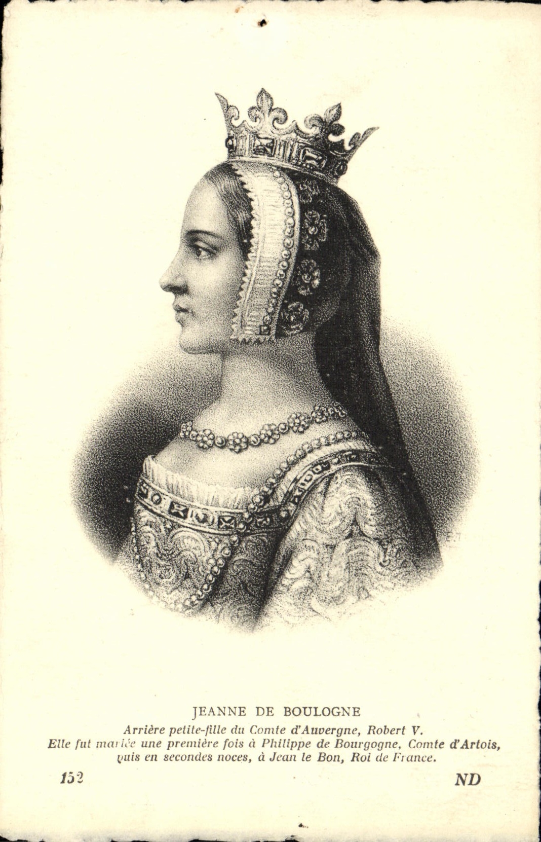 VINTAGE POSTCARD Jeanne Of Boulogne
