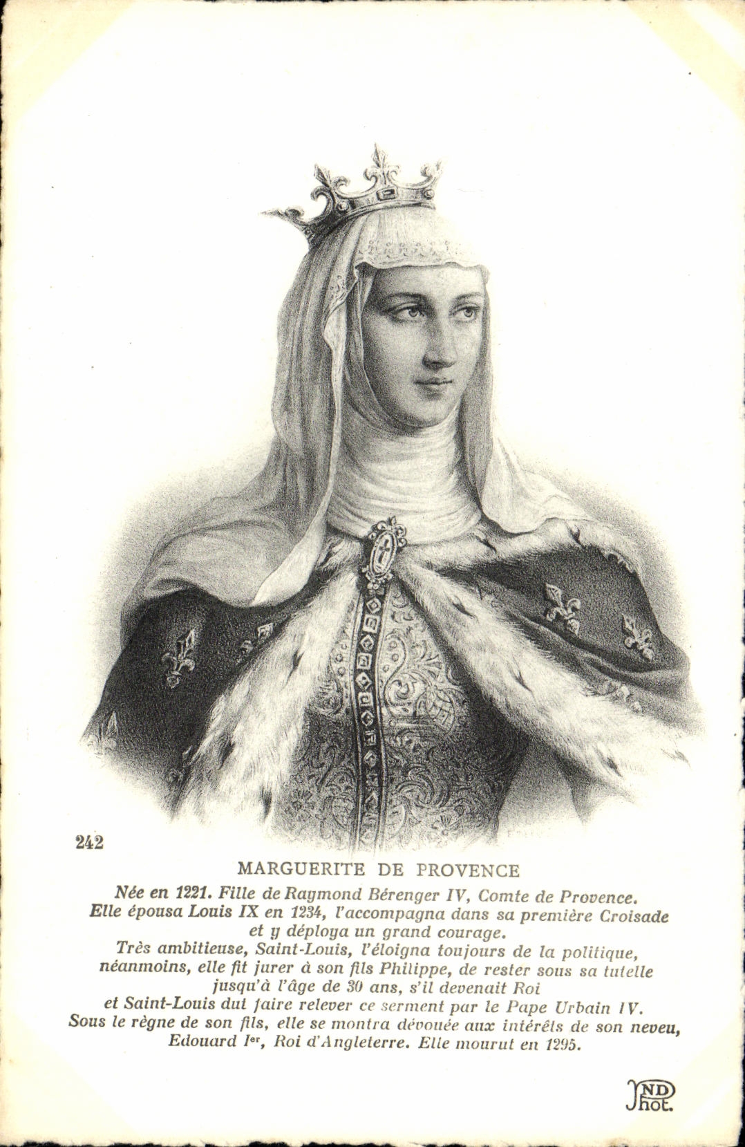 VINTAGE POSTCARD Marguerite Of Provence