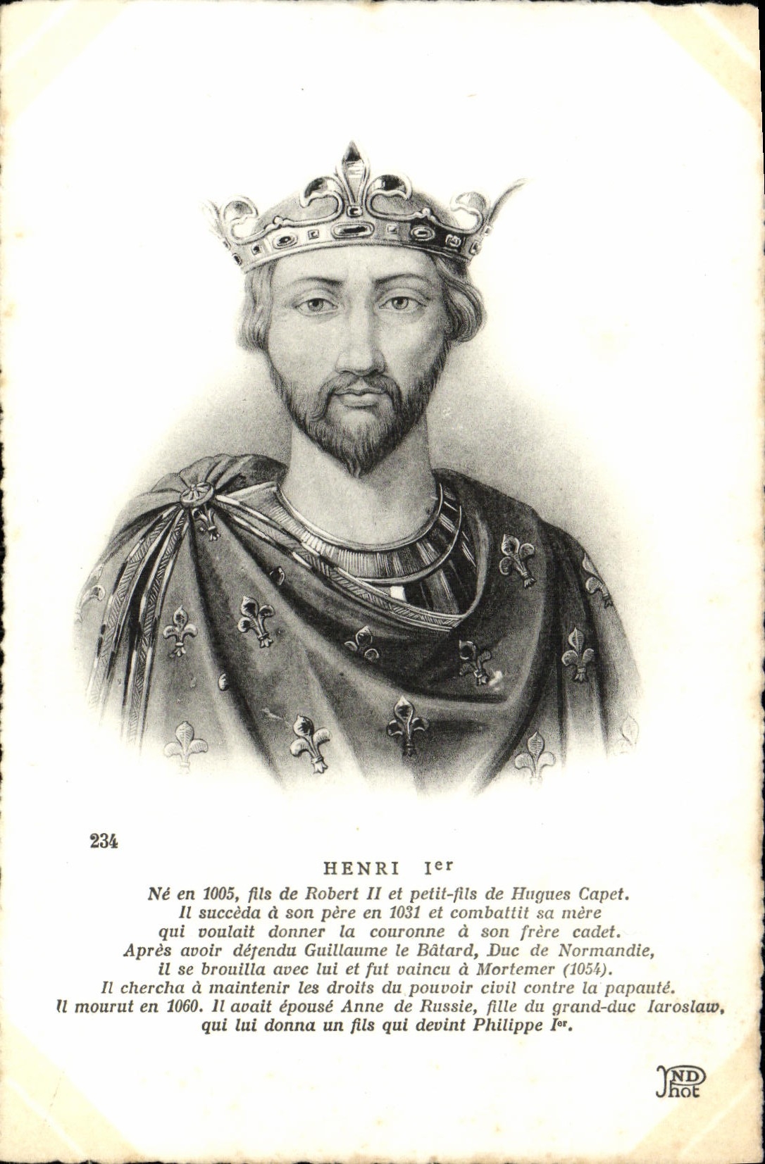 VINTAGE POSTCARD Henri 1st
