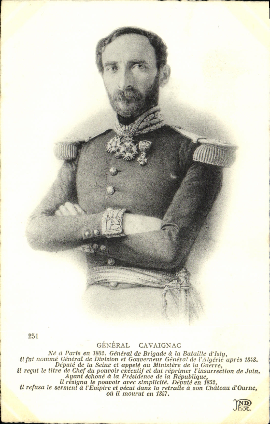 VINTAGE POSTCARD General Cavaignac