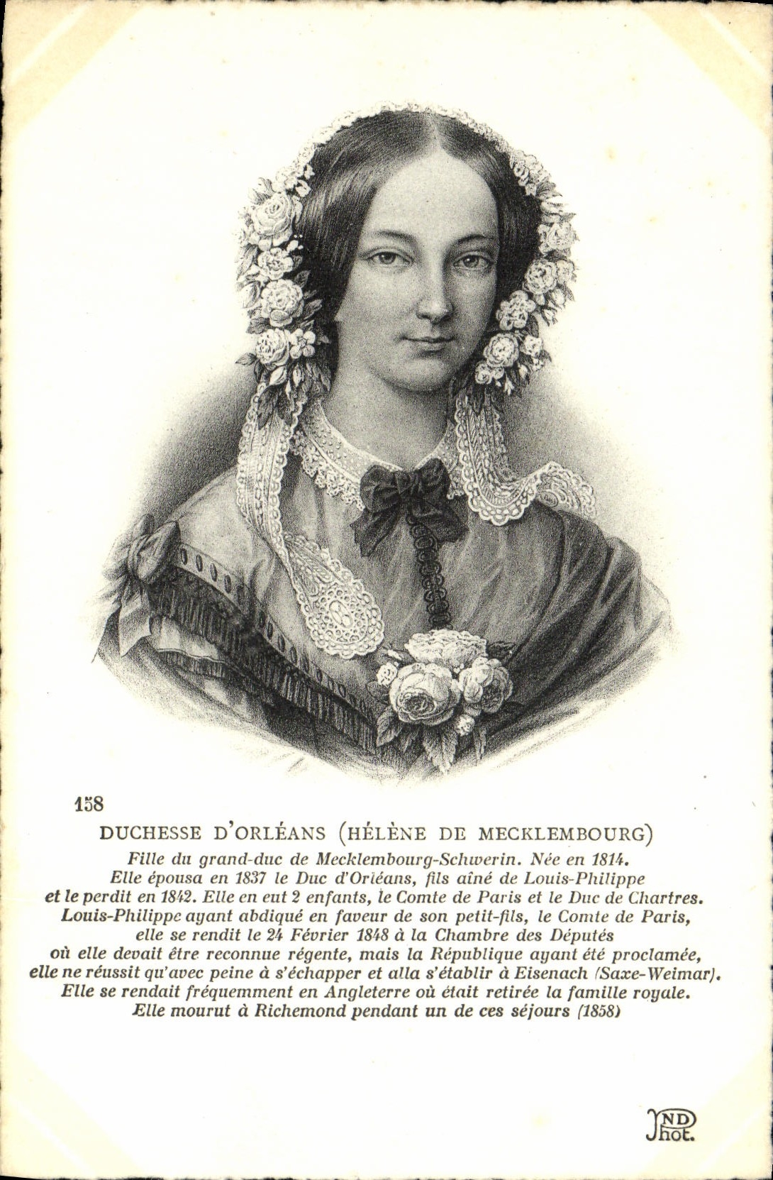 VINTAGE POSTCARD Duchess Of Orleans Girl of the Large duke De Mecklembourg Schwerin