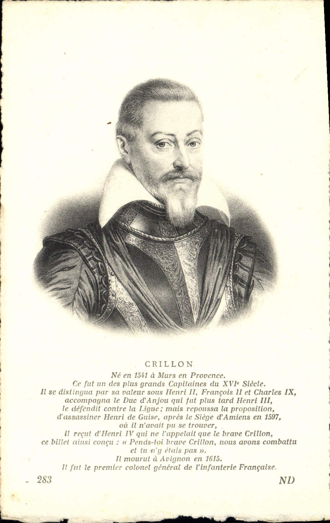 VINTAGE POSTCARD Crillon does not have Walls in Provence