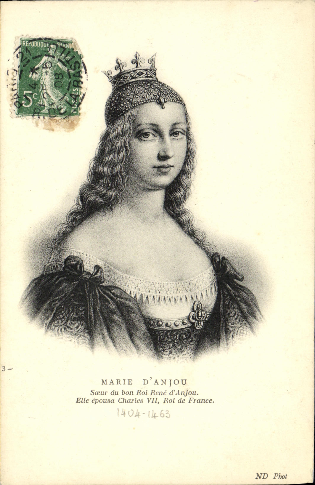 CPA Marie D'Anjou Soeur du Bon Roi Rene d'Anjou