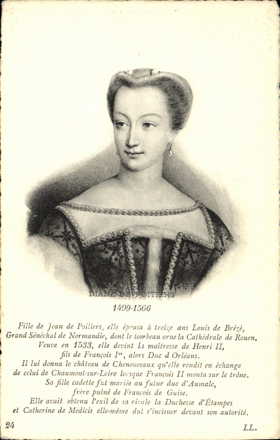 CPA Diane de Poitiers Fille de Jean de Poitiers 