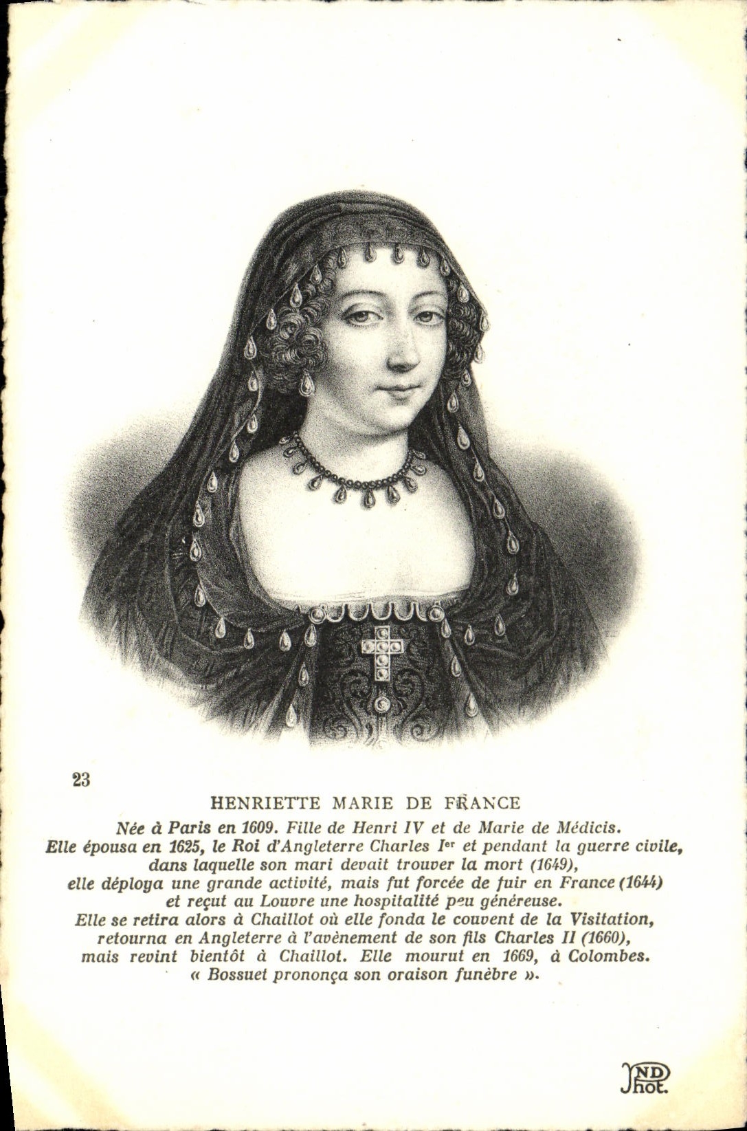 CPA Henriette Marie De France