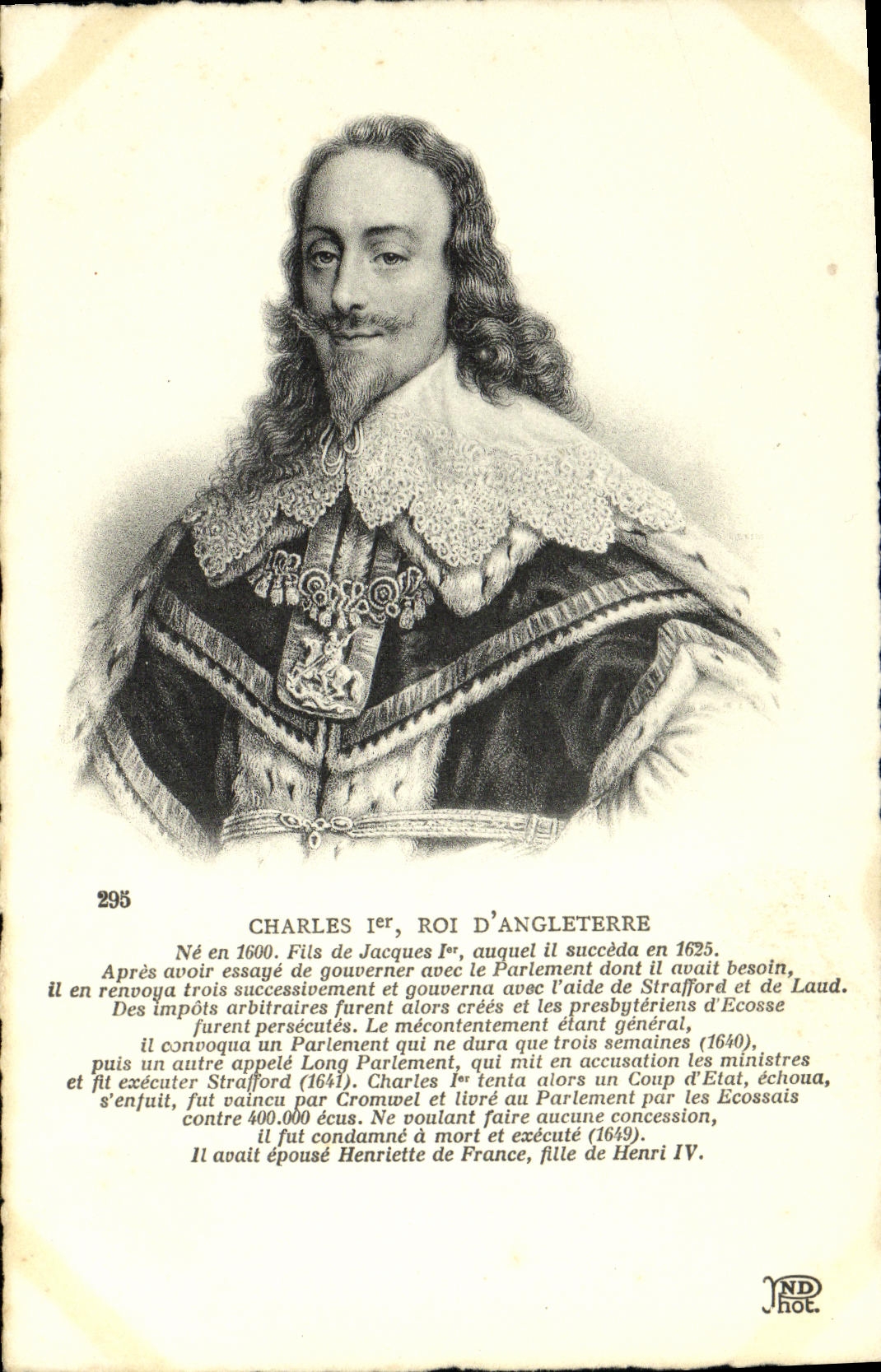 CPA Charles 1er Roi D'Angleterre