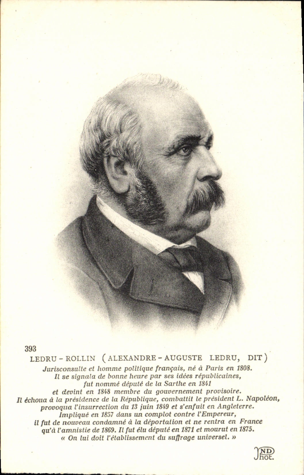 VINTAGE POSTCARD Ledru Rollin Juriconsulte