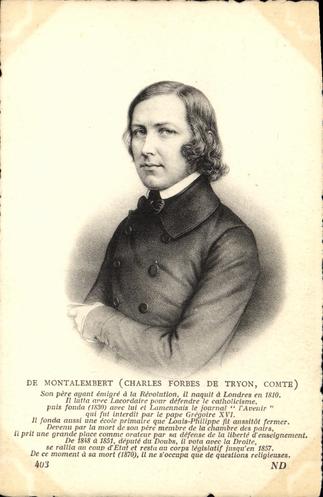 CPA De Montalembert Charles Forbes de Tryon 