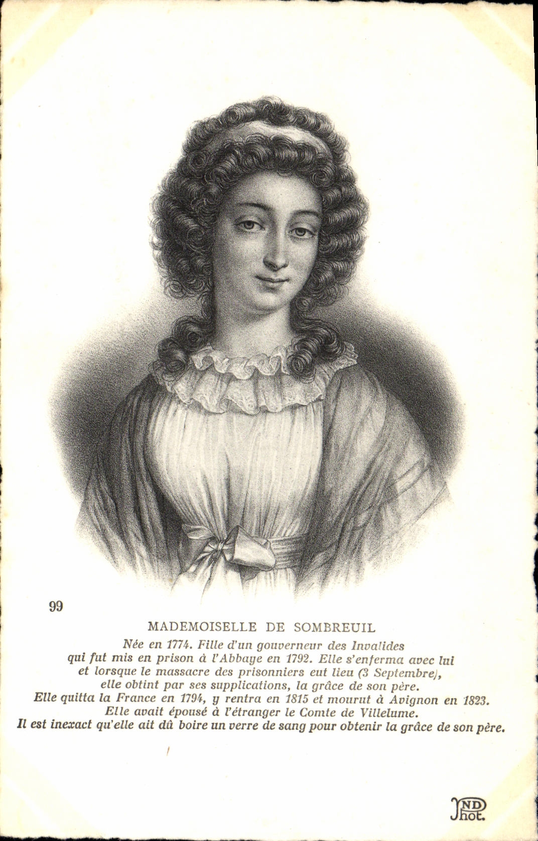 CPA Mademoiselle de Sombreuil 