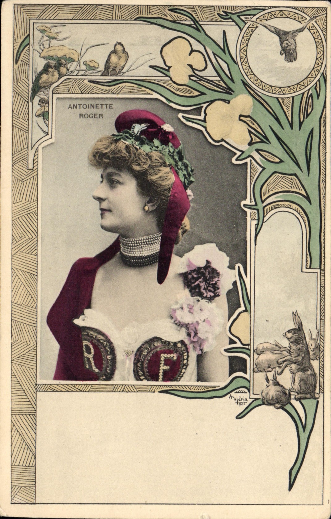 VINTAGE POSTCARD Fantasy Woman Antoinette Roger