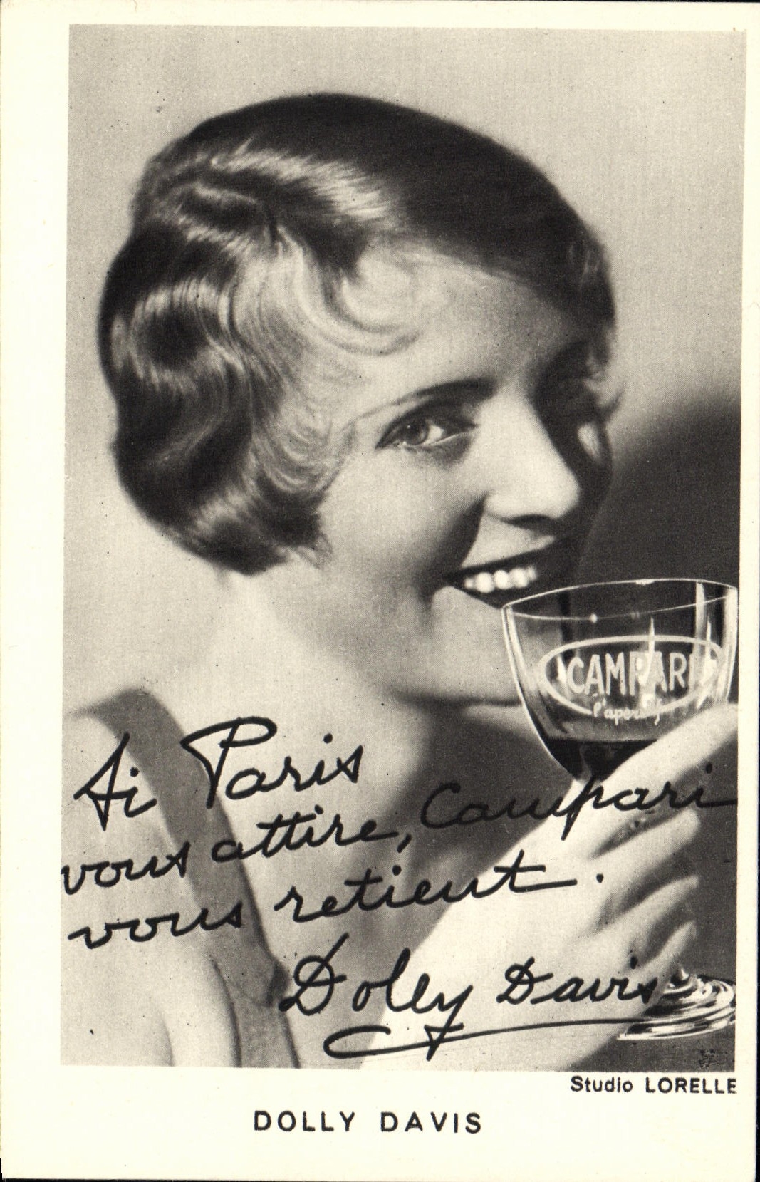 Publicidad de Davis Campari del carro de la POSTAL de la VENDIMIA