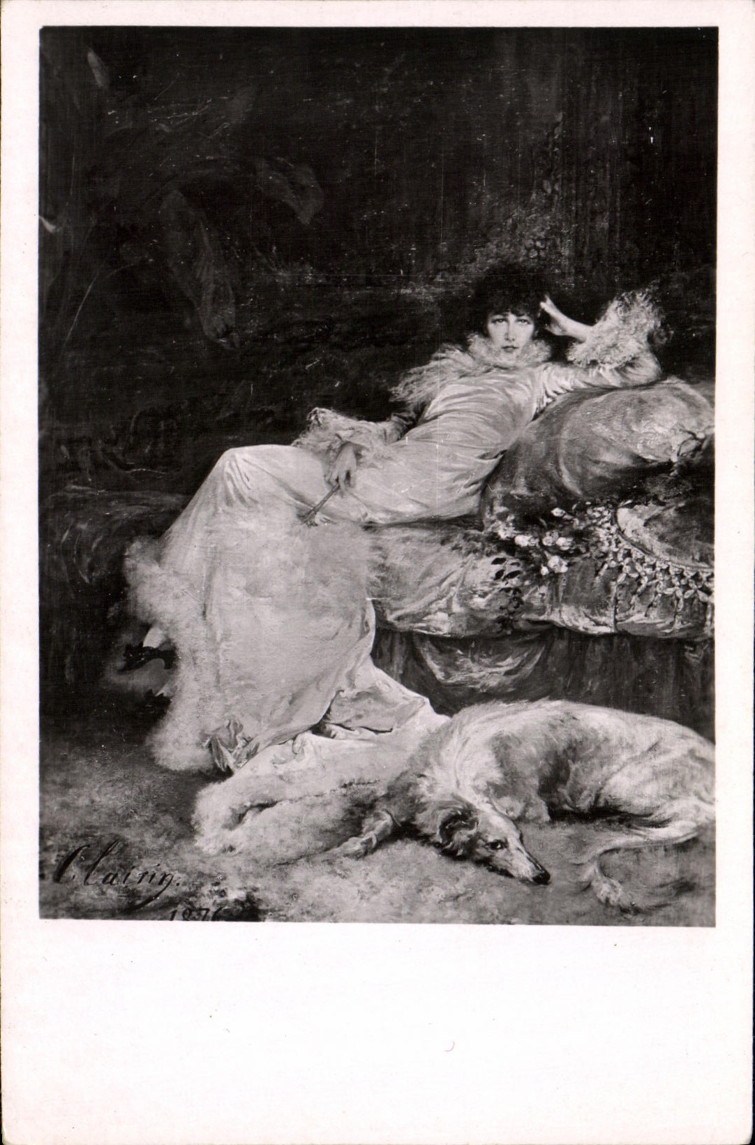 El museo de Sarah Bernhardt de la fantasía de la POSTAL de la VENDIMIA del pequeño palacio apuesta