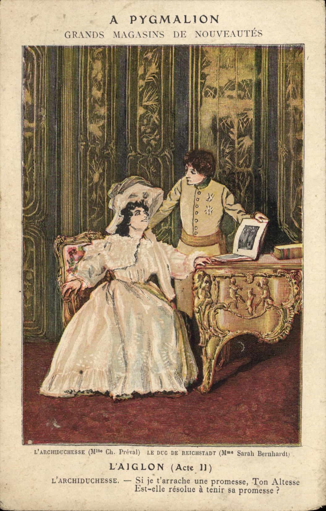 CPA Fantaisie Sarah Bernhardt L'aiglon