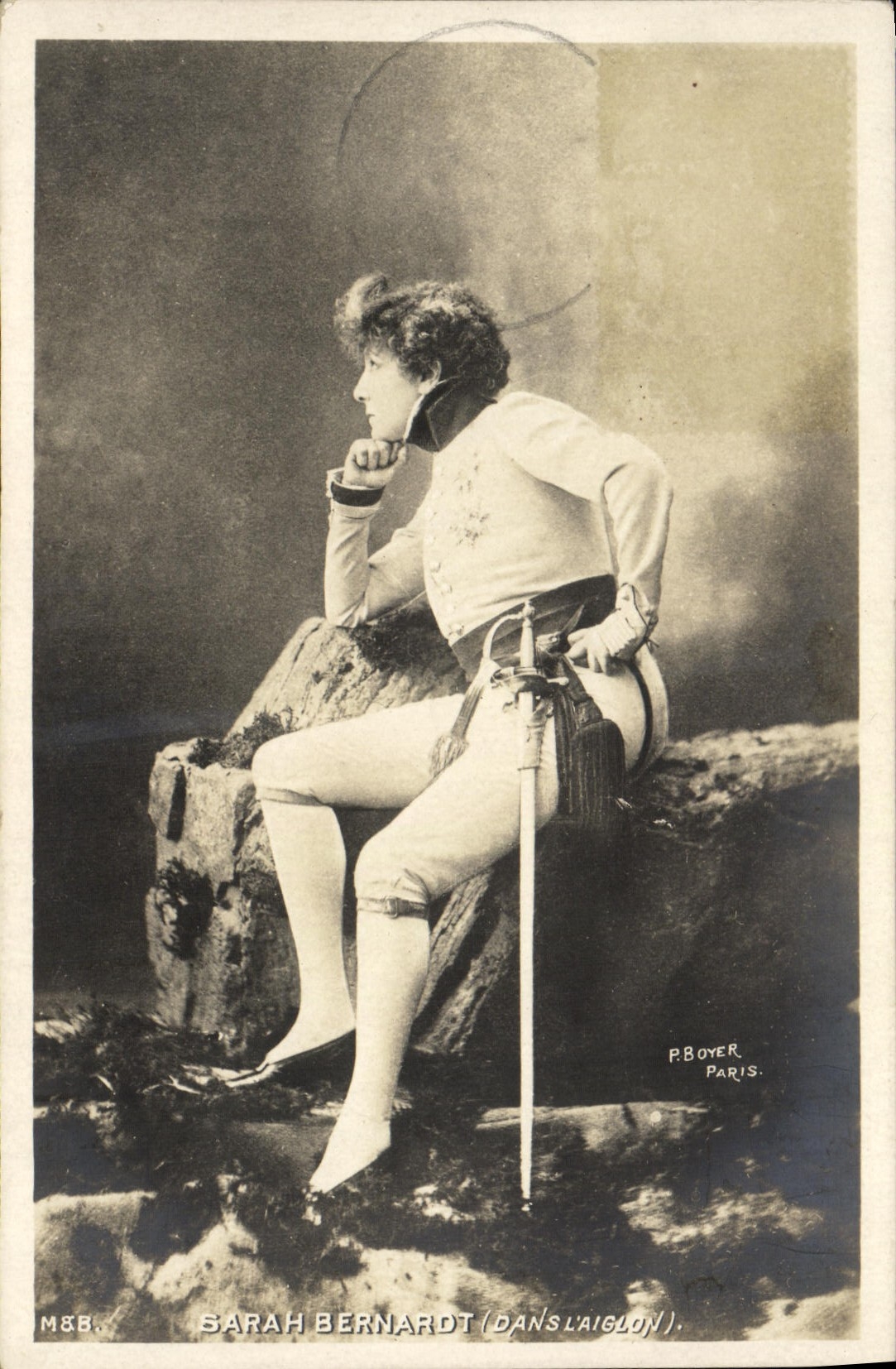 CPA Fantaisie Sarah Bernhardt L'aiglon