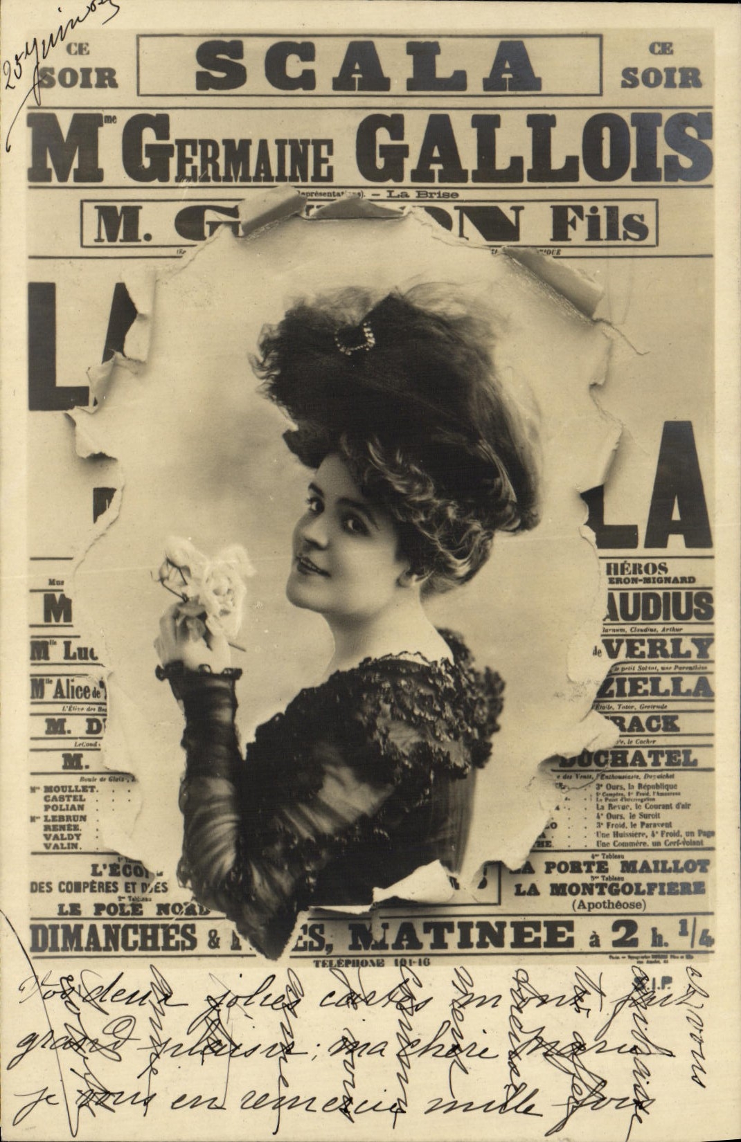 CPA Fantaisie Femme Journal Scala Germaine Gallois 