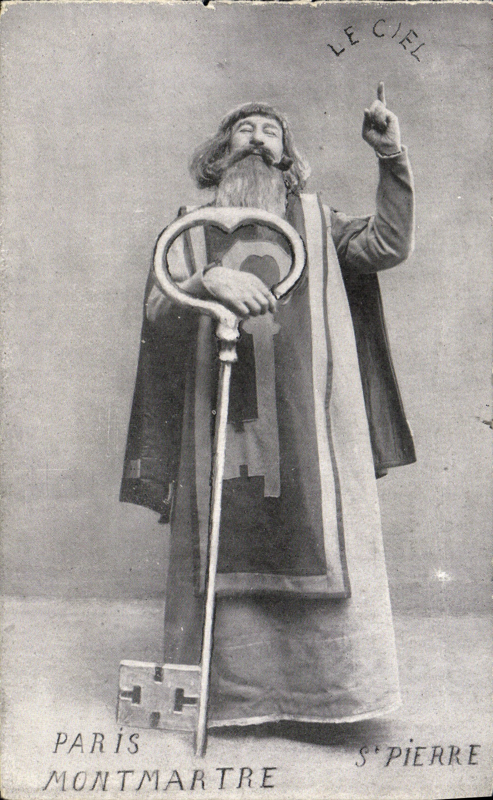 Teatro París Montmartre de la POSTAL de la VENDIMIA el St Pedro del cielo