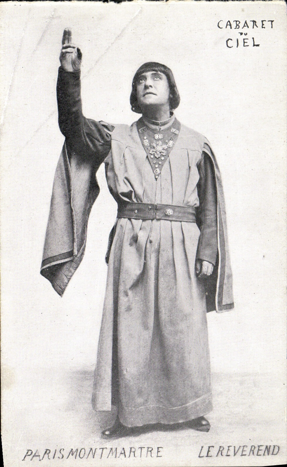 Cielo de París Montmartre del teatro de la POSTAL de la VENDIMIA el Reverend