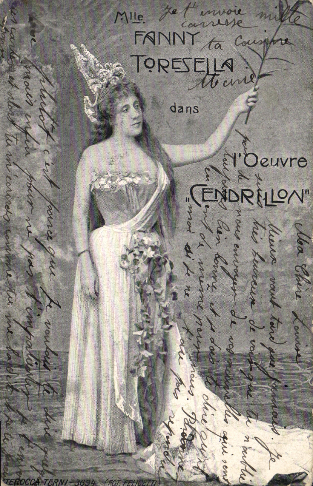 CPA Theatre Mlle Fanny Toresella Cendrillon 