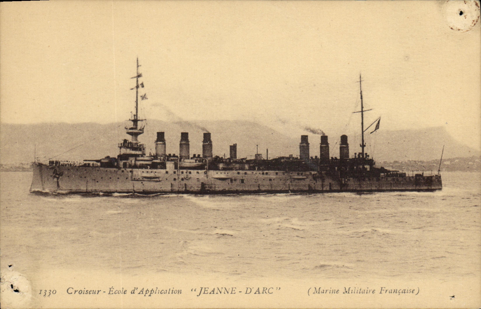VINTAGE POSTCARD Boat Eole Cruiser of Jeanne application of arc