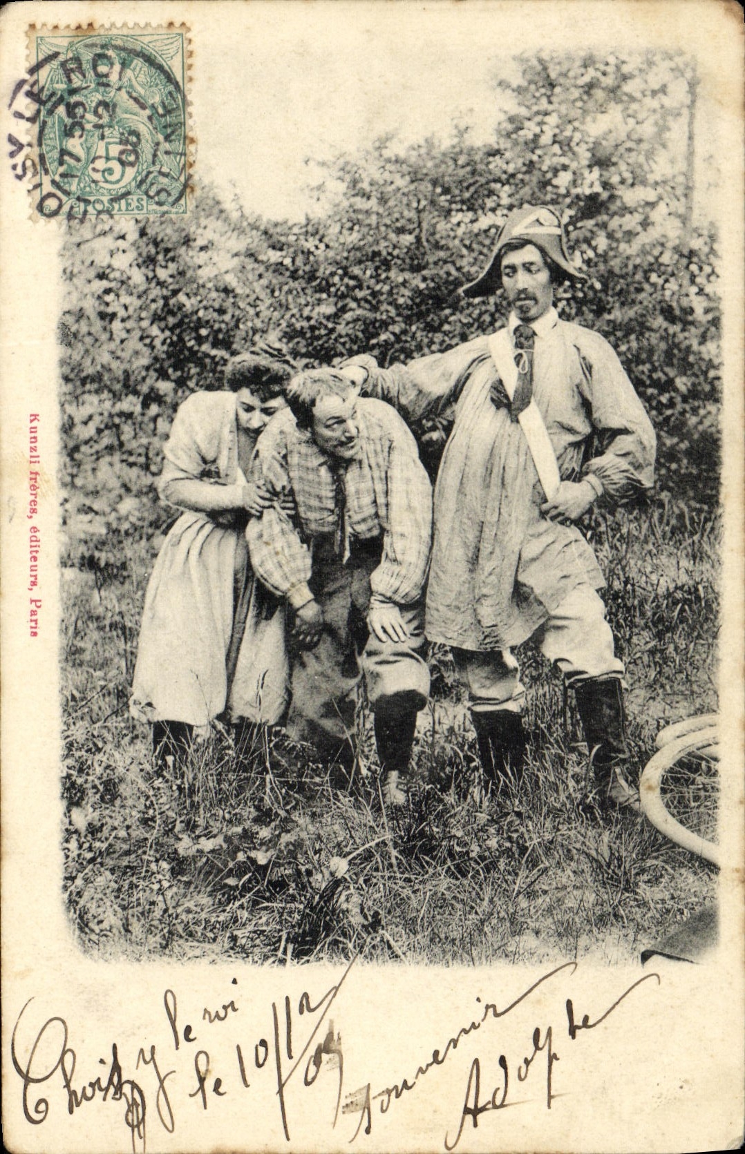 CPA Fantaisie Homme Velo Cycle