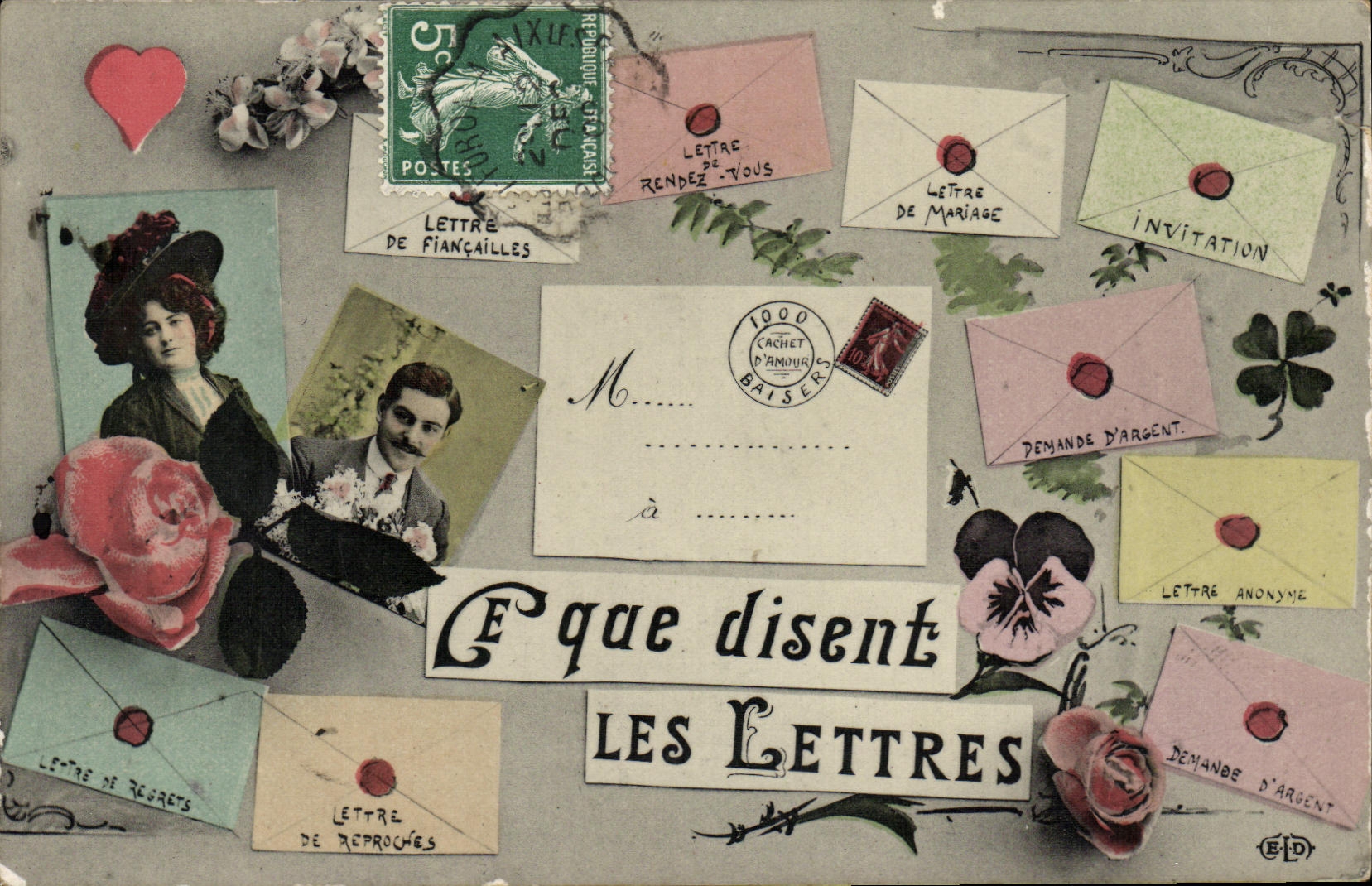 CPA Fantaisie Ce que disent les lettres Semeuse
