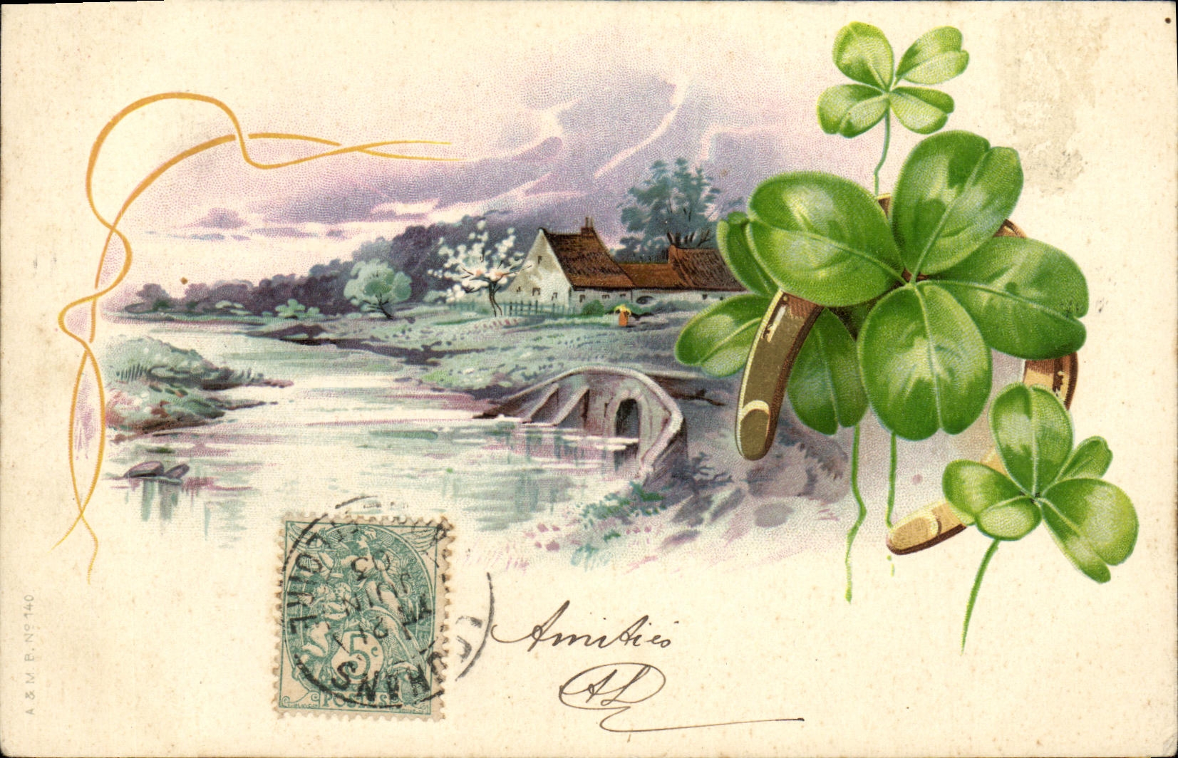 CPA Fantaisie Fleurs Trefle