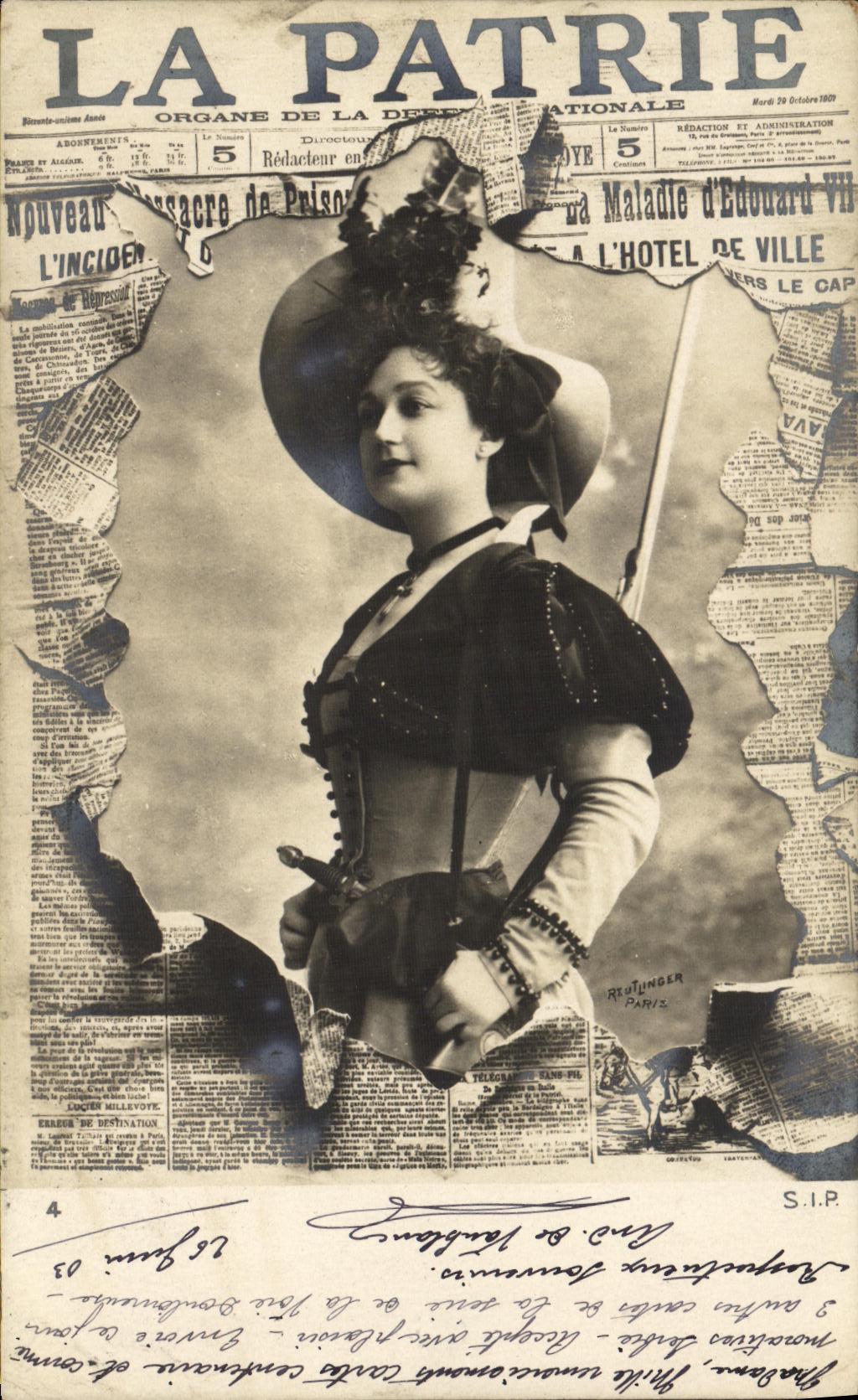 VINTAGE POSTCARD Fantasy Newspaper the Fatherland