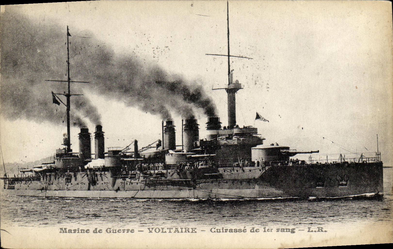 VINTAGE POSTCARD Bateau Voltaire Armours 1st rank