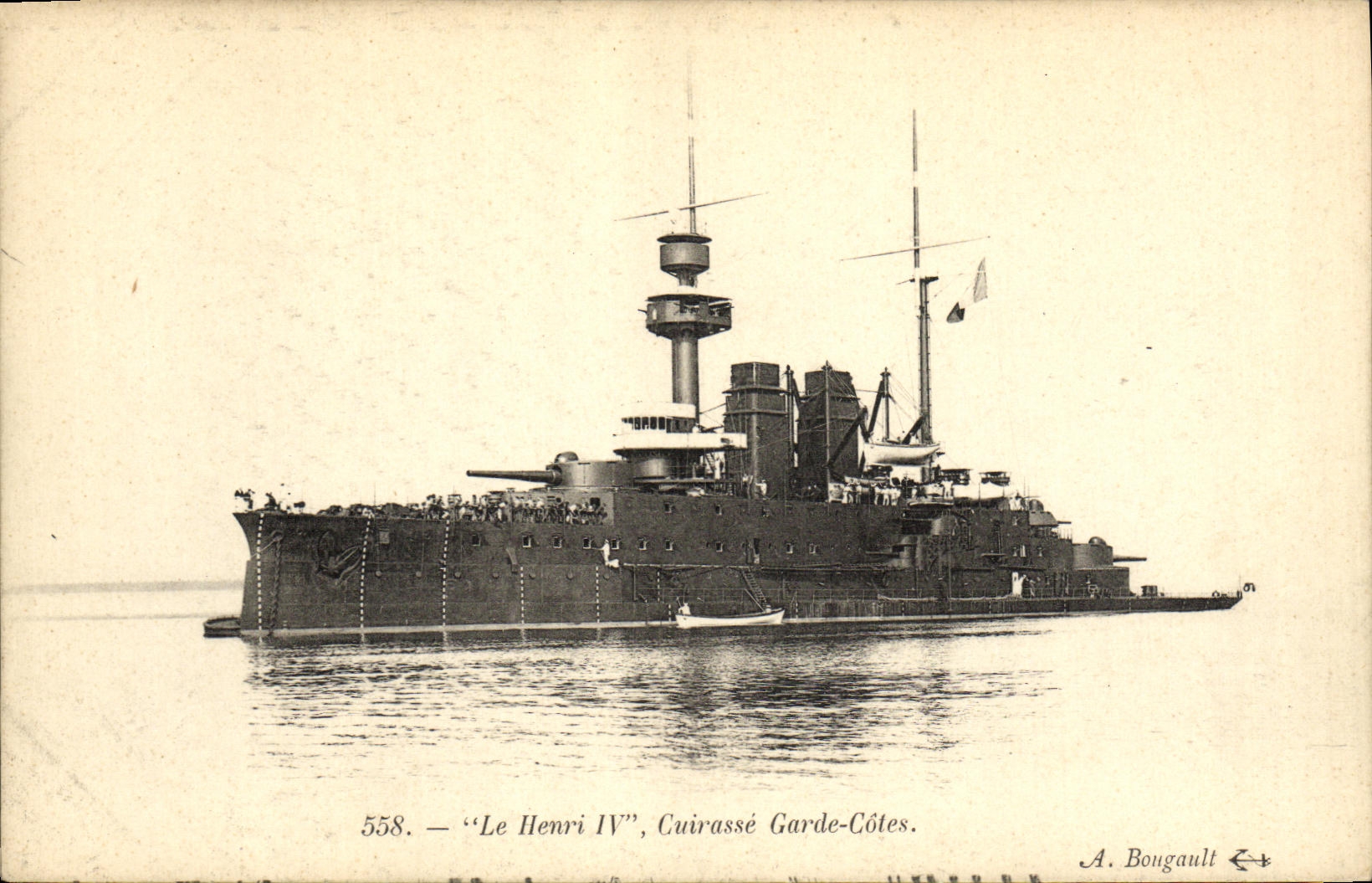 VINTAGE POSTCARD Bateau Edagr Quinet Croiseur Armours