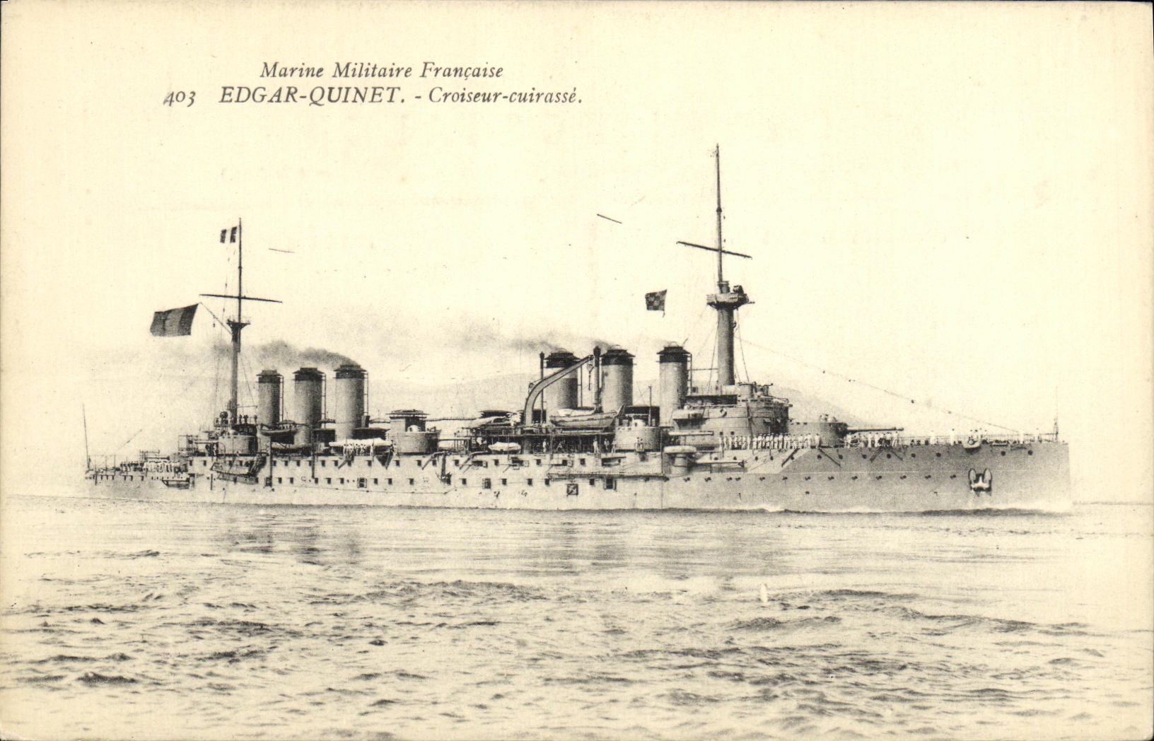 VINTAGE POSTCARD Bateau the Cruiser Armours Leon Gambetta