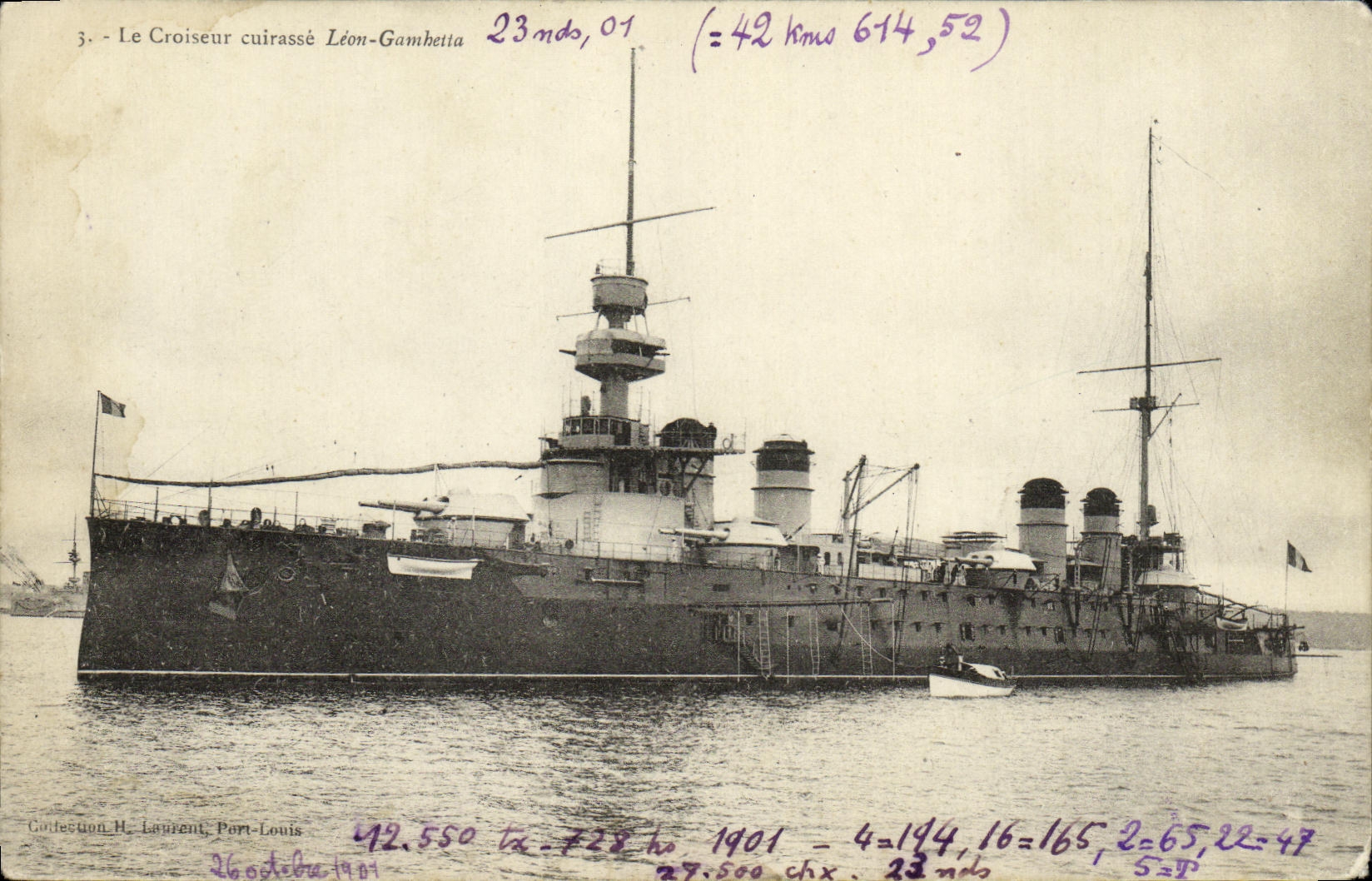 VINTAGE POSTCARD Bateau Colbert Cuirasse has strong exchange