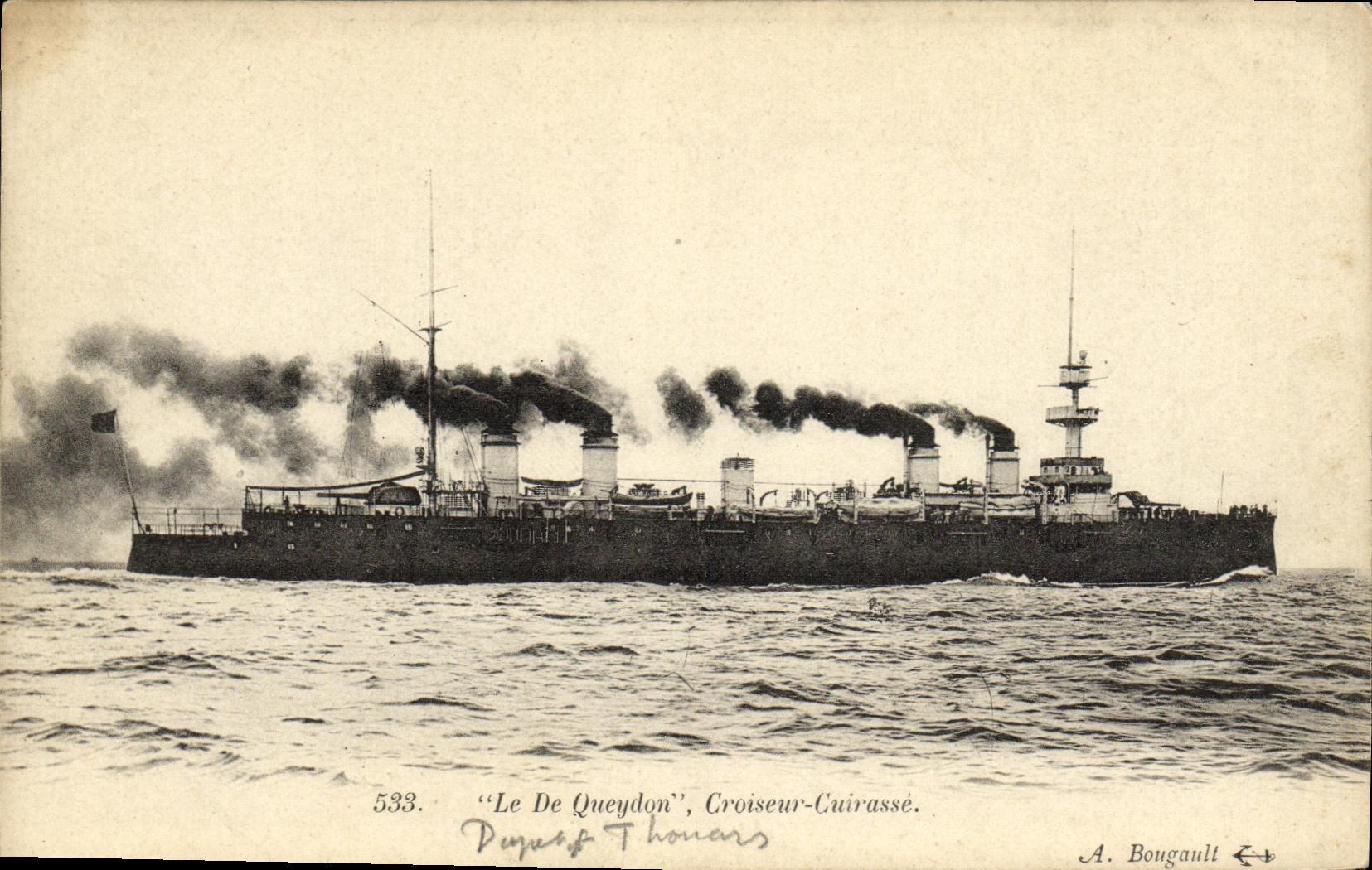 VINTAGE POSTCARD Bateau De Queydon Croiseur Armours