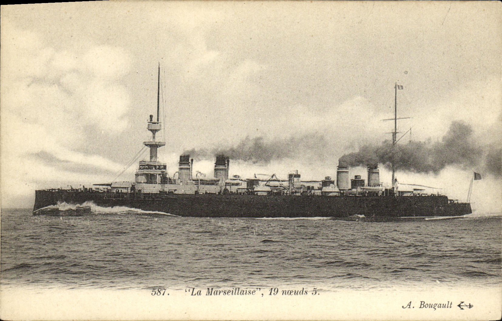 VINTAGE POSTCARD Boat the Marseillaise