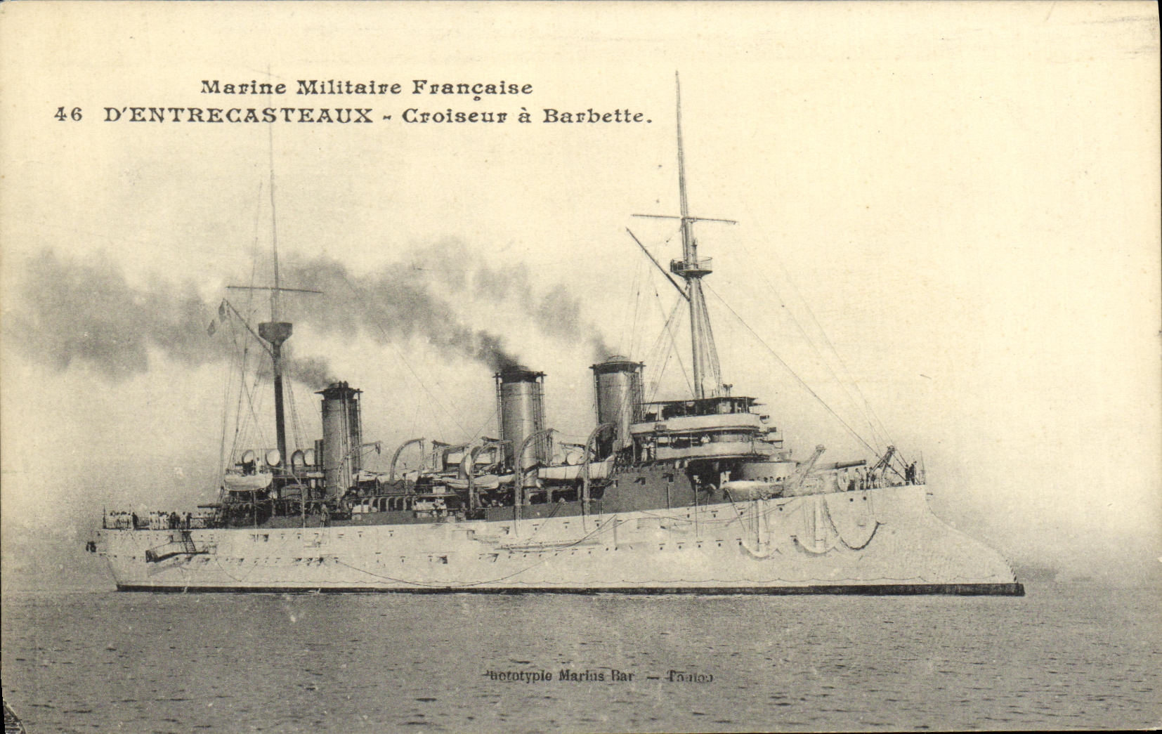 VINTAGE POSTCARD Bateau D' Entrecasteaux Croiseur has Barbette