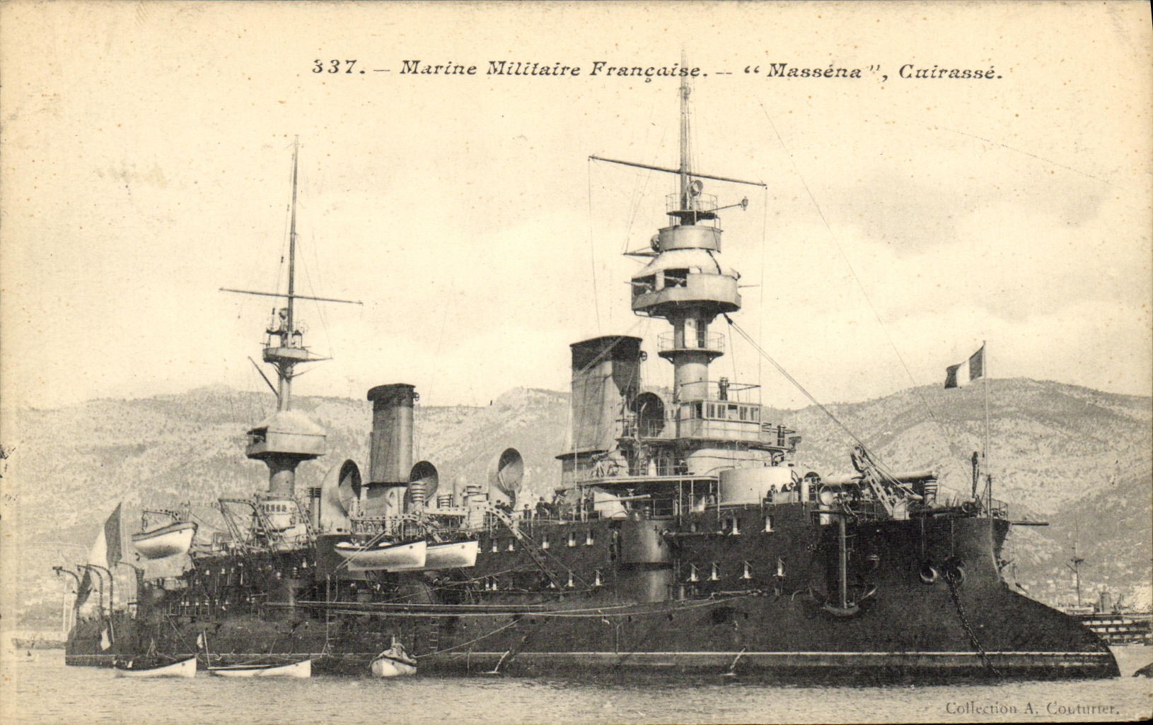 VINTAGE POSTCARD Bateau Massena Armours