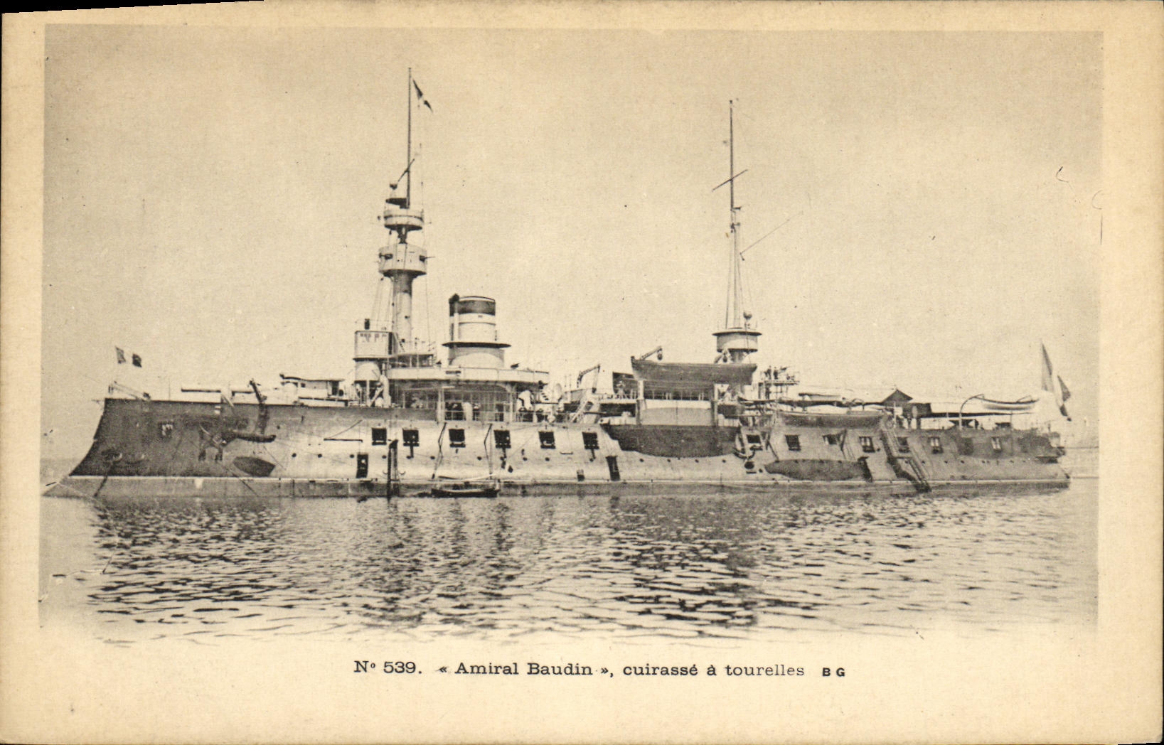 VINTAGE POSTCARD Flagship Baudin armours has turrets