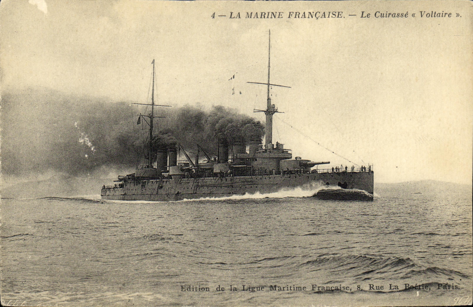 VINTAGE POSTCARD Boat the Voltaire Armor