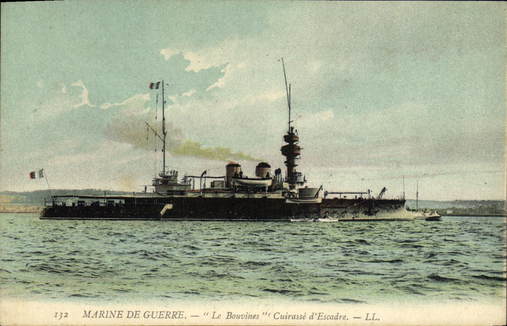 VINTAGE POSTCARD Bateau Bouvines Armours squadron