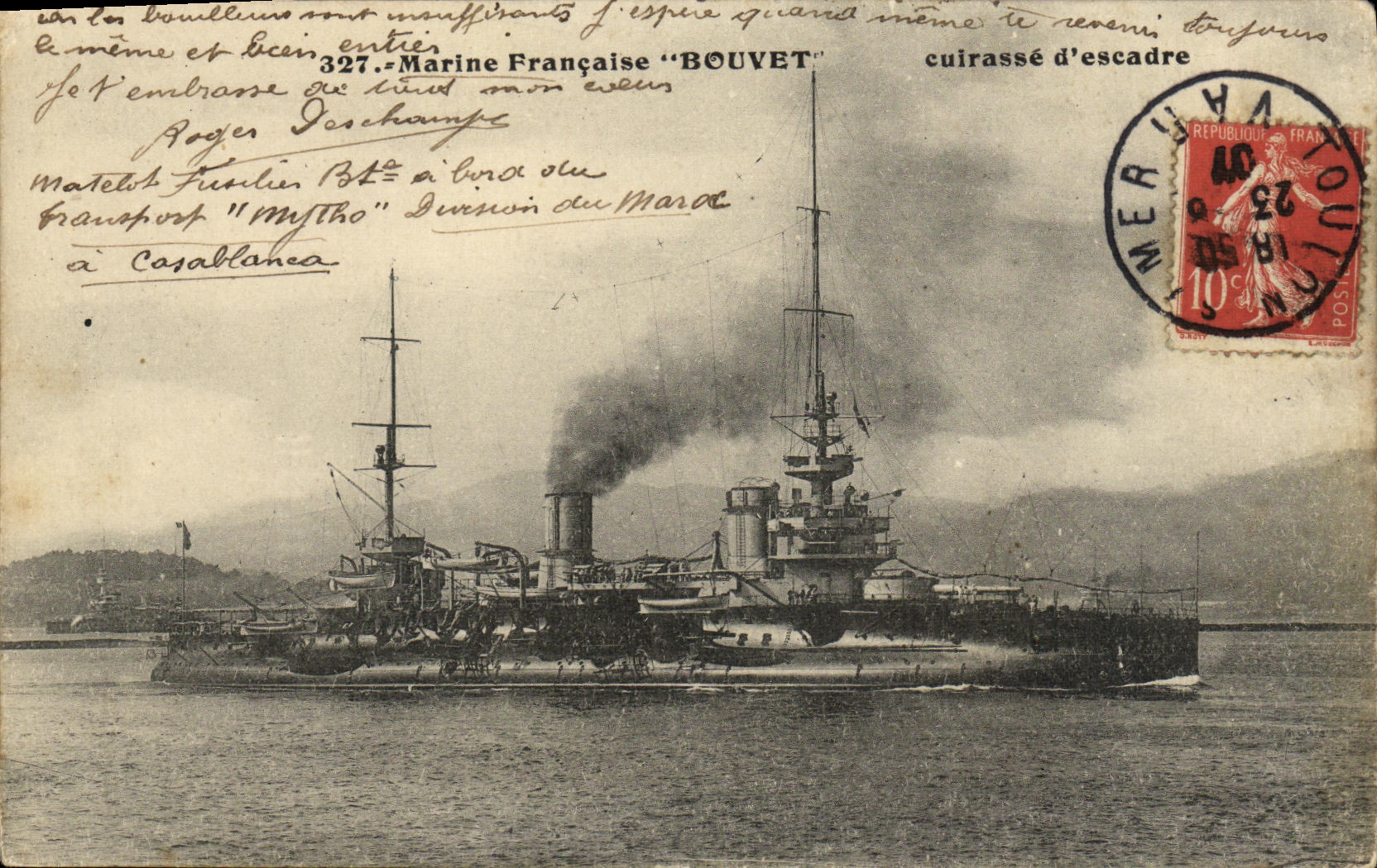 CPA Bateau Bouvet Cuirasse d'escadre