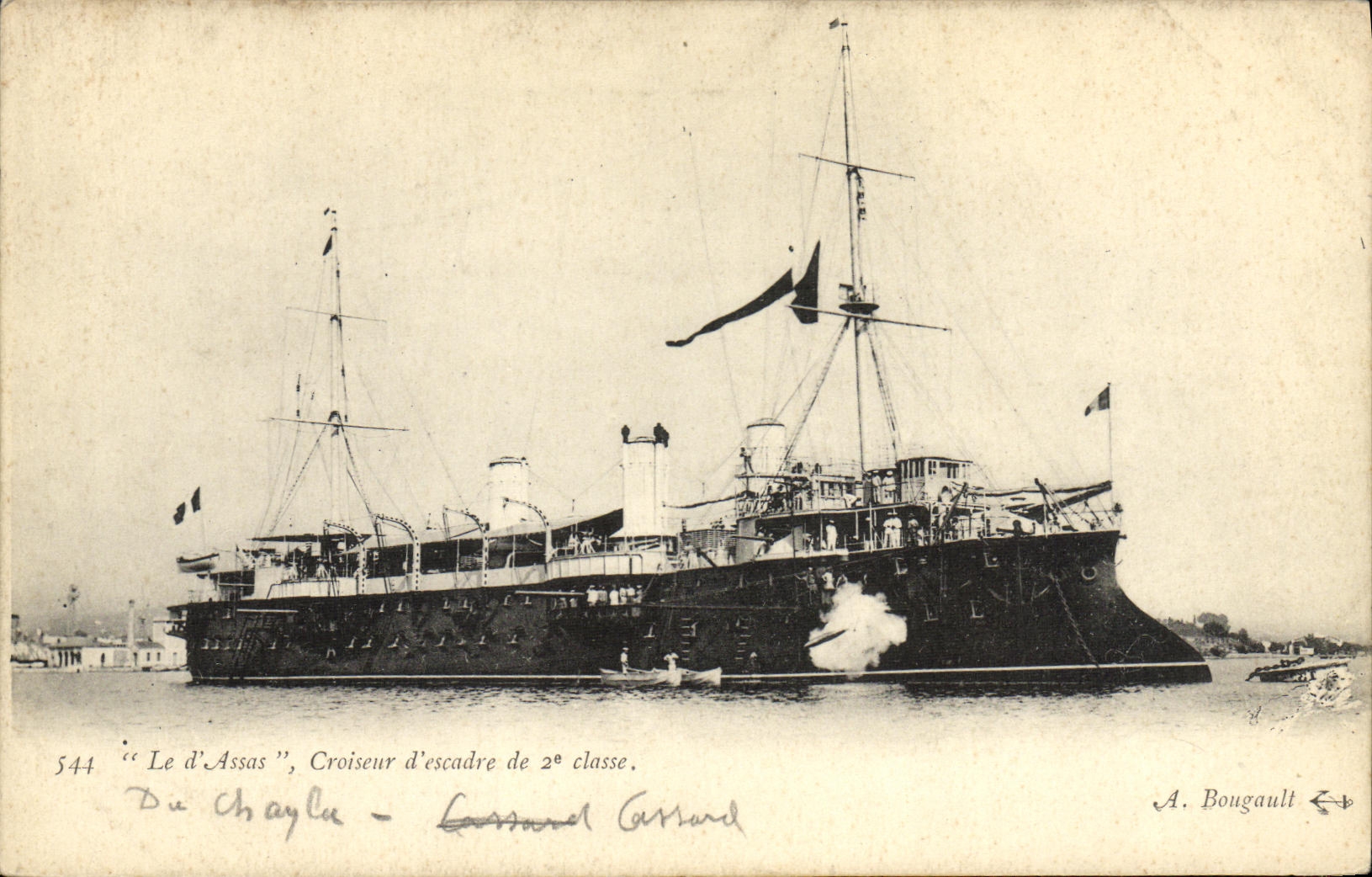 VINTAGE POSTCARD Boat of Assas Cruiser of squadron of 2nd class